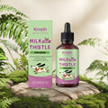 60ml bottle of dog milk thistle and turmeric liquid supplement with a dropper.