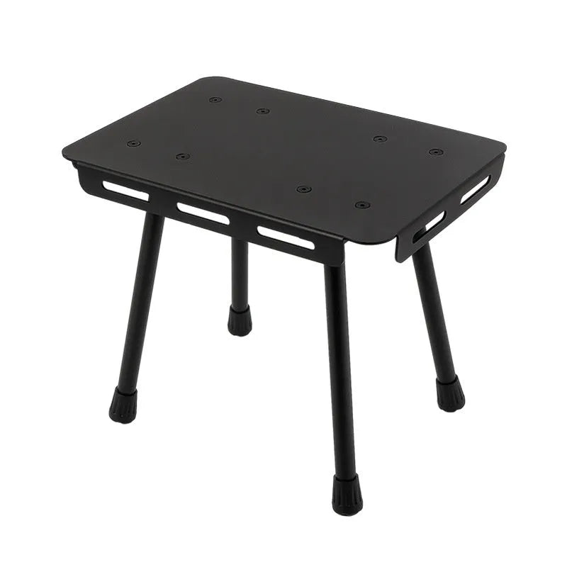 CLS aluminium dual-use folding camping stool and mini table in army green with storage bag