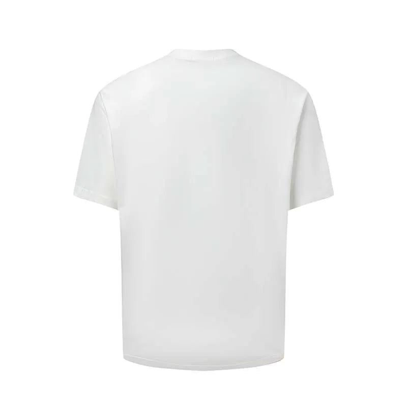 Men's loose fit American-style t-shirt with letter printing in cotton blend fabric