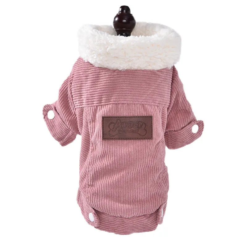 Grey lambswool dog vest with fleece lining for autumn winter warmth