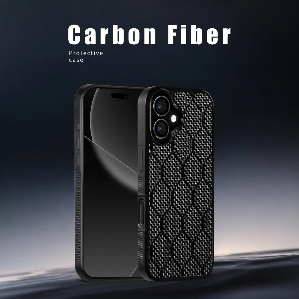 Honeycomb pattern shockproof phone case for iPhone 12-17 series with black polycarbonate back and TPU edges