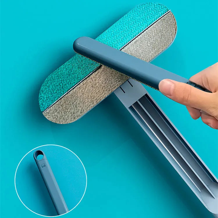 4-in-1 multifunctional pet hair removal and screen cleaning brush with flannel surface