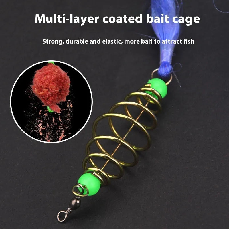 Hand sprinkle explosive hook spring bait fishing net showing nylon mesh with metal reinforcement