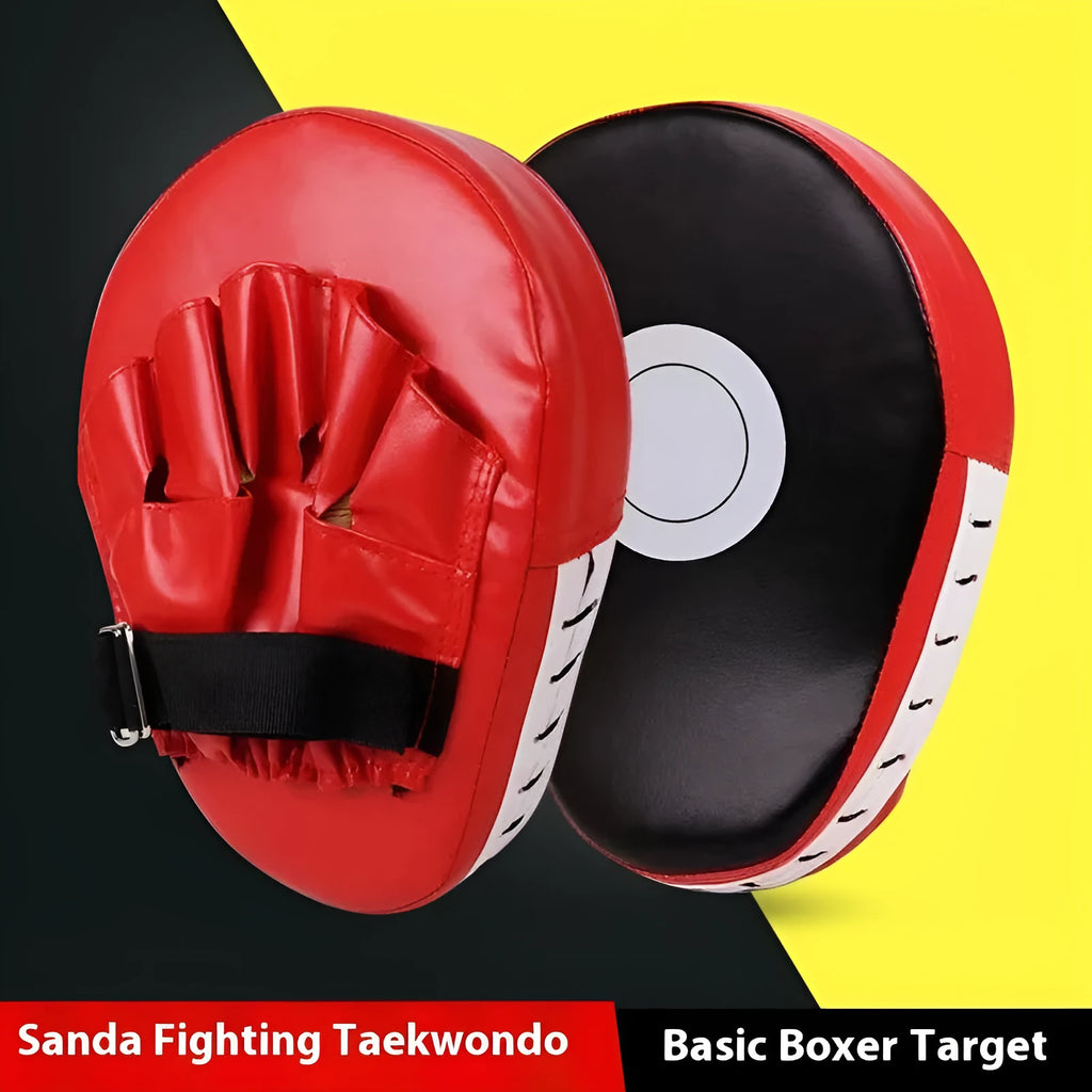 A pair of vertical PU boxing punch mitts hand targets for Muay Thai and Sanda training.