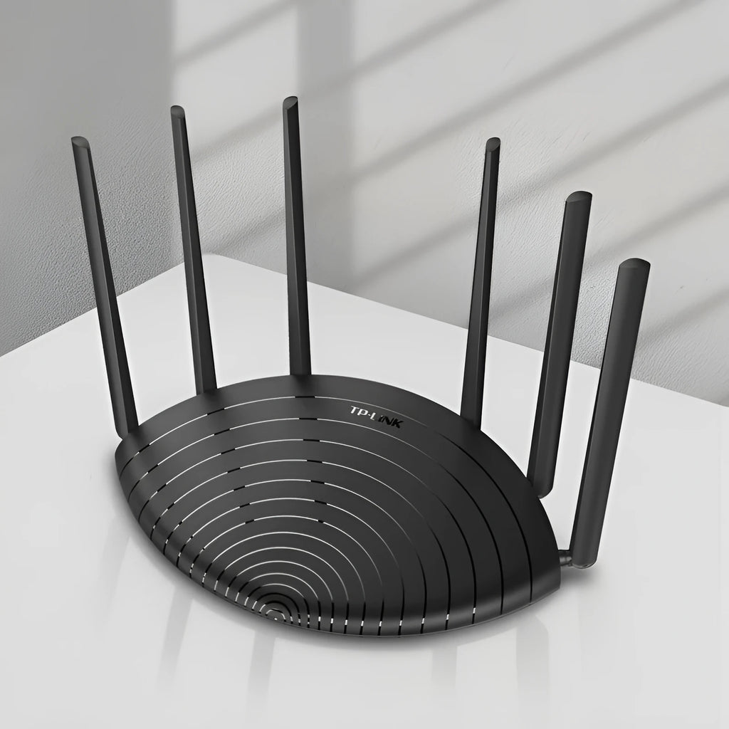 AC1900 Gigabit wireless router with dimensions 254mm × 160mm × 38mm showing front panel and connectivity ports