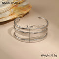 Geometric stainless steel bracelet for women with simple opening clasp in gold or steel colour