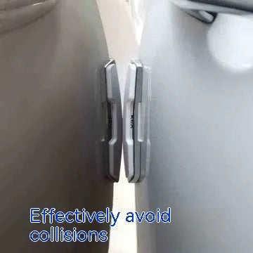 Black plastic silicone car door edge protection bumper strips, four pieces shown.