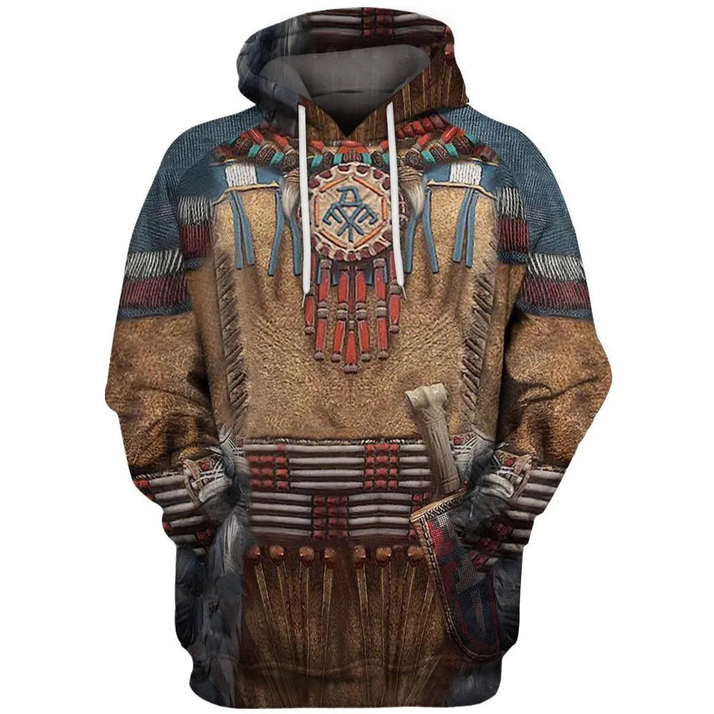 Men's hooded sweatshirt with digital 3D print in polyester fibre, loose fit, available in multiple colours and sizes