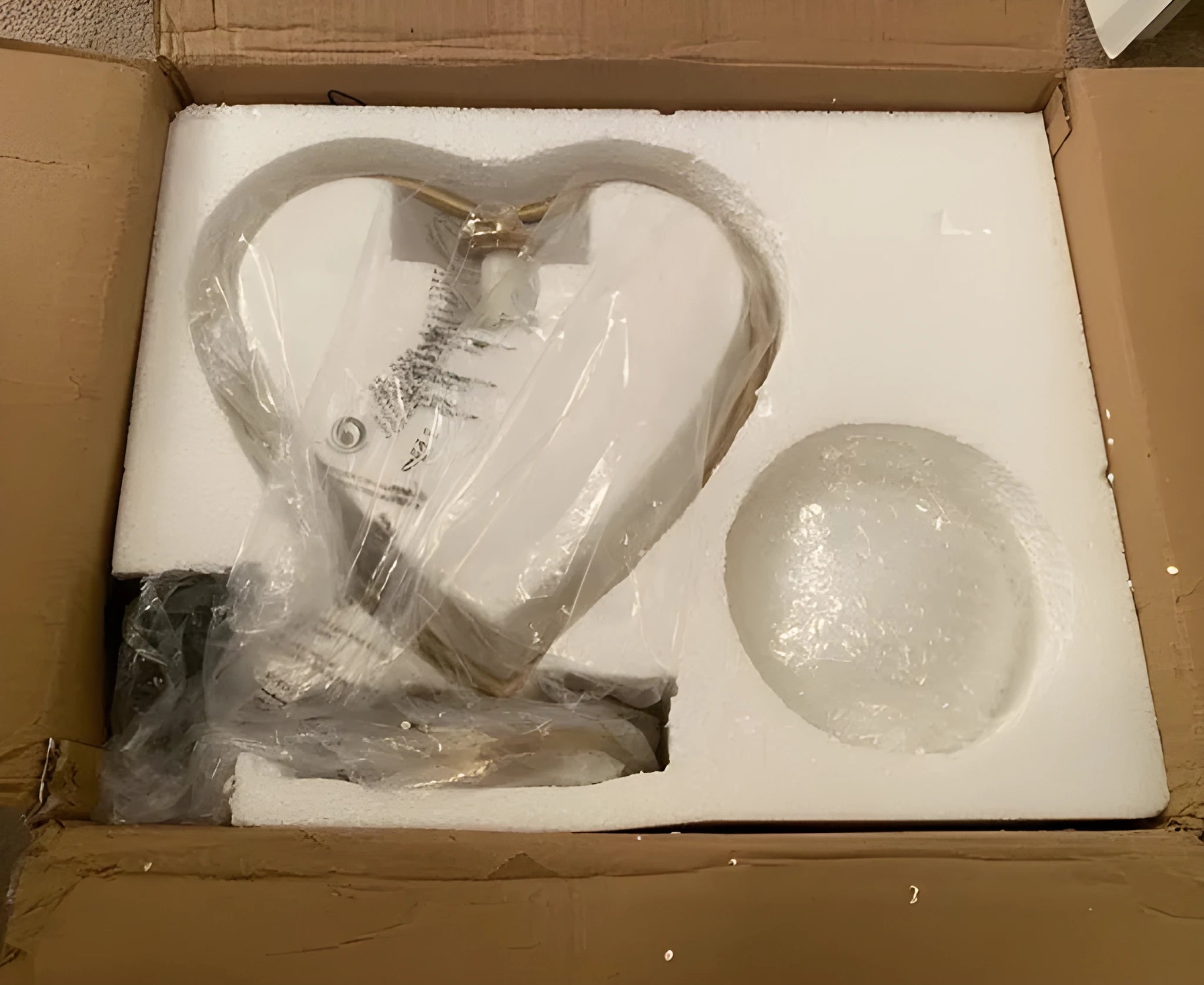 Heart shaped lamp with wooden base and adjustable LED lighting