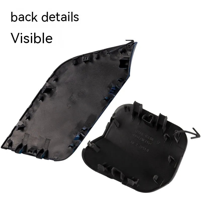 Nissan Qashqai front bumper replacement part in plastic, showing hook and rope cover plate.