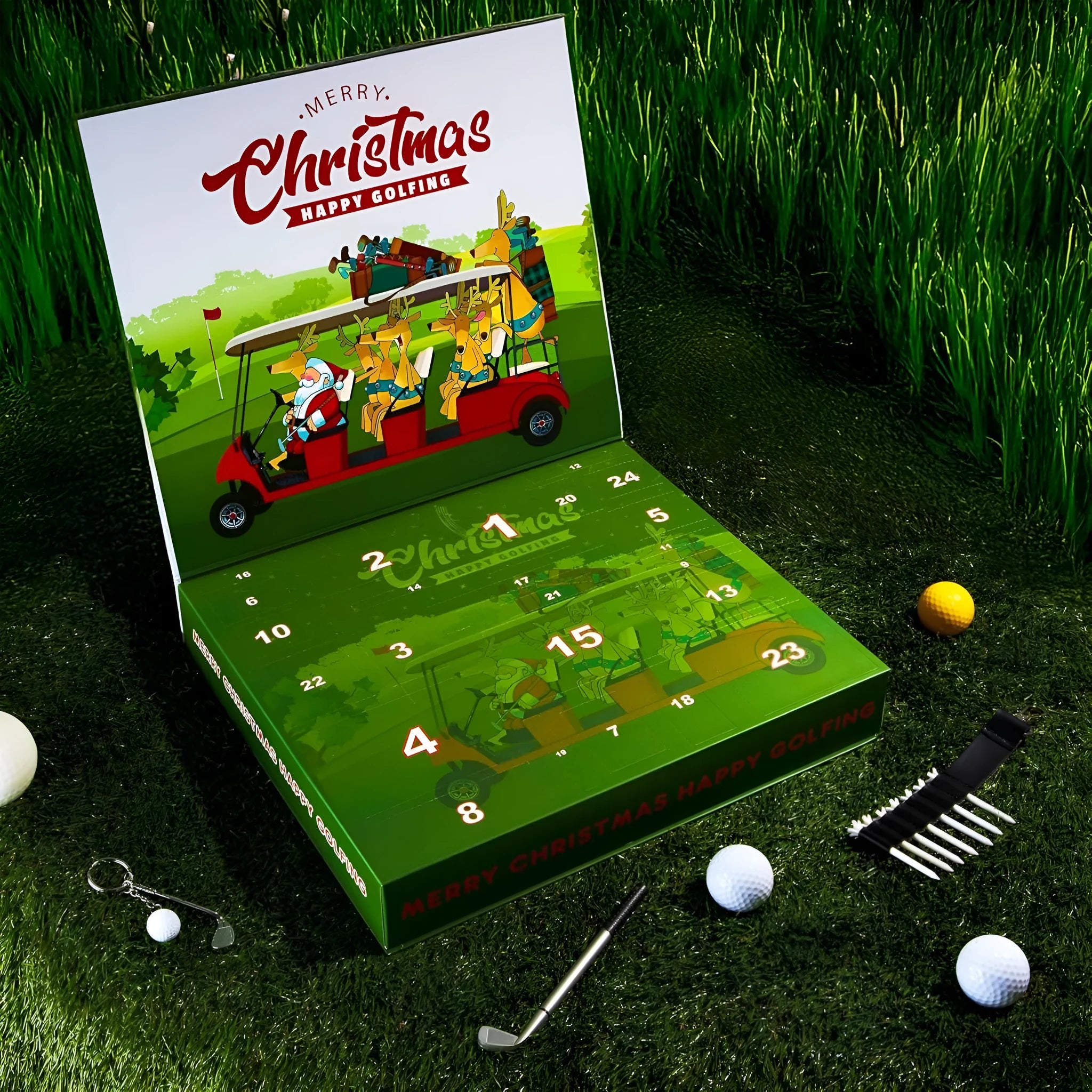Golf Advent Calendar 2 men's adult Christmas box with plastic toy set in Golf Blind Box colour