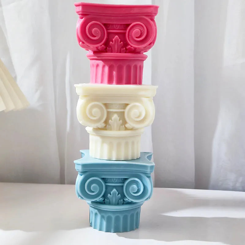 Roman pillar silicone mould for candle making and dessert preparation