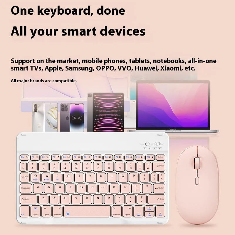 Slim Bluetooth wireless keyboard for tablets in Elegant White colour with USB charging cable
