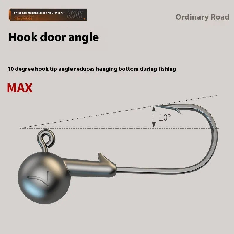 Set of 50 enhanced strength fishing jig hooks in primary colours with four times increased construction