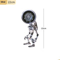 Creative robot-shaped desk lamp in silver or copper, available in 22cm and 29cm sizes.