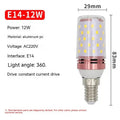 E14 screw LED corn bulb showing 60 yellow LED beads with three colour temperature options displayed