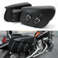 Retro wind PU leather motorcycle side box saddle bag in black colour showing dimensions