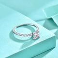 925 sterling silver women's ring with square, rectangle or teardrop cubic zirconia in diamond setting, US 6-7