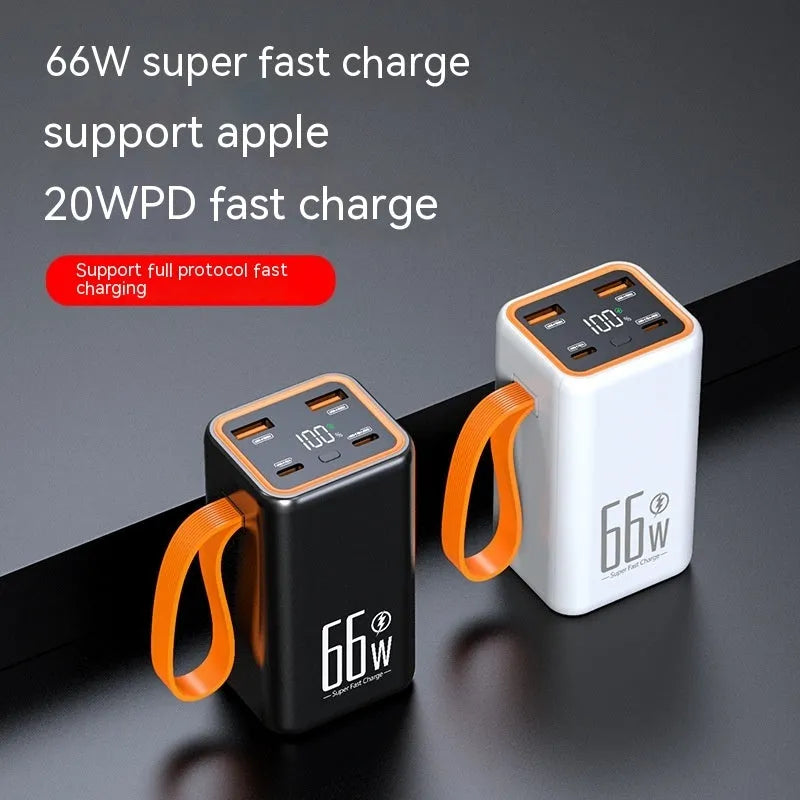 20000 mAh fast charging power bank in black or white plastic creative design