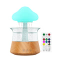 Ultrasonic atomizing humidifier with wood grain finish and seven colour light for household use up to 40 square metres