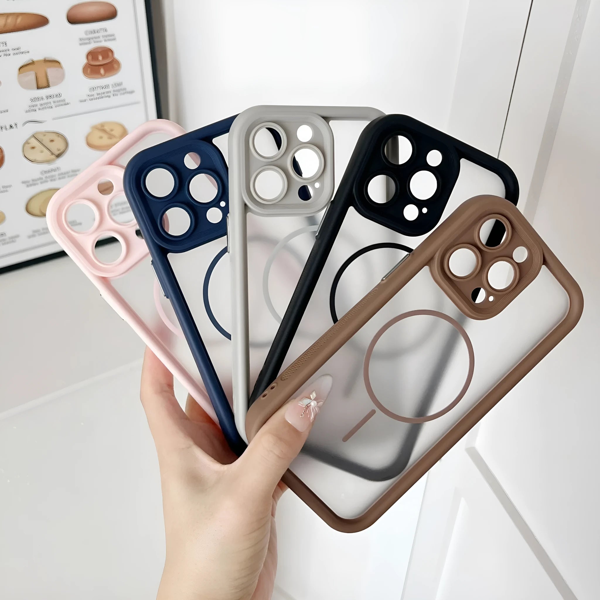 Skin feeling strong magnetic phone case for iPhone, shockproof, anti-fingerprint, black, TPU PC material