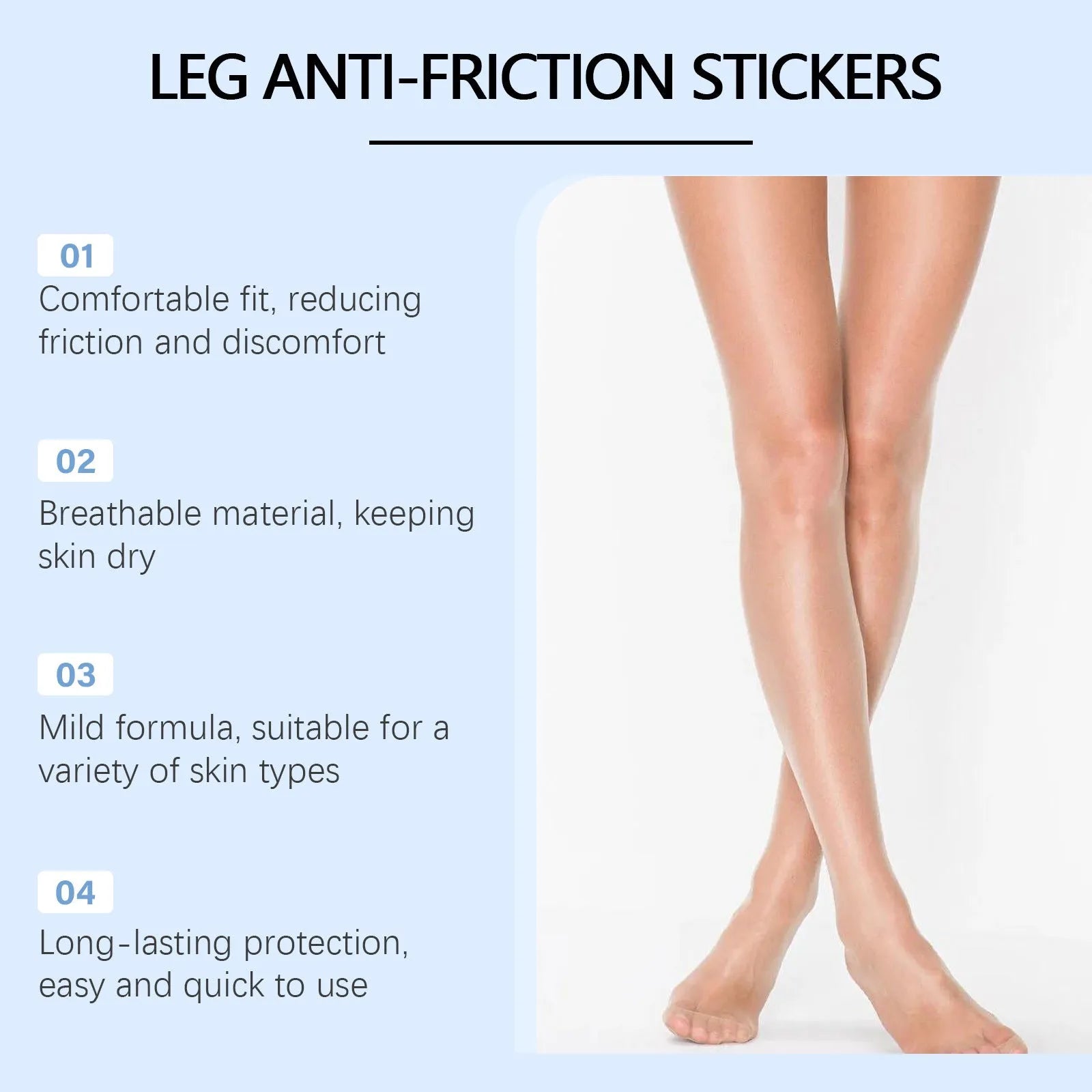 Ten leg anti-wear moisturising cream patches with glycerin and sodium hyaluronate formulation