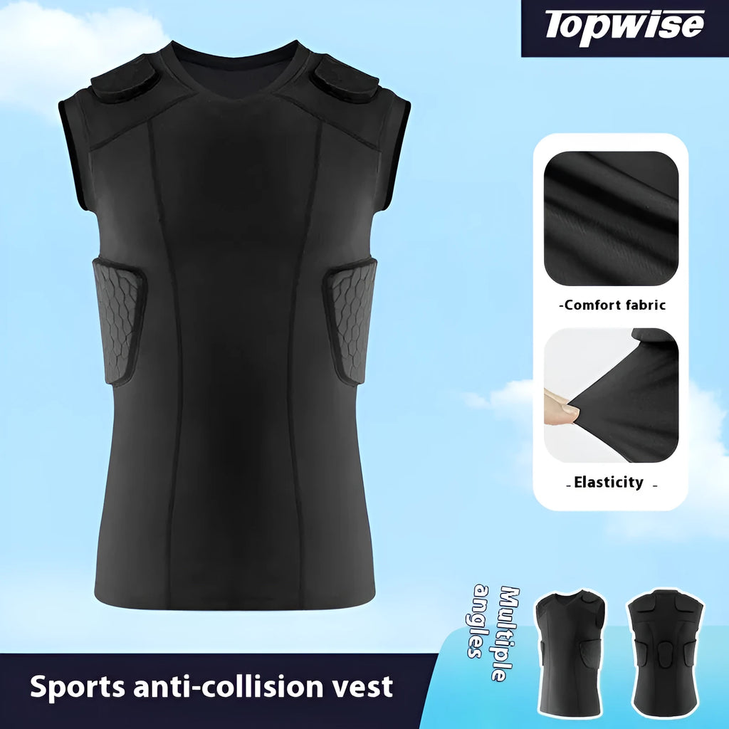 Black tight quick-dry basketball sports vest with anti-collision design