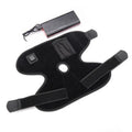 Black adjustable ankle support with red light and heating, USB cable attached