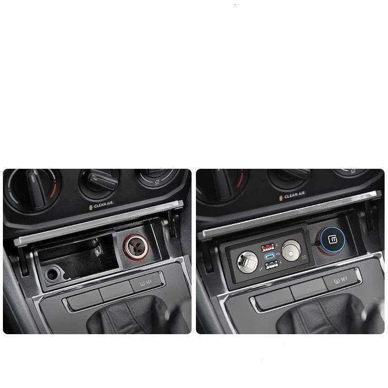 Volkswagen Lavida Pola Weiling car charger with QC3.0 fast charging in ABS casing