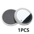 Colourful LED light-up coaster for car cup holder with USB cable, showing multiple light colours.