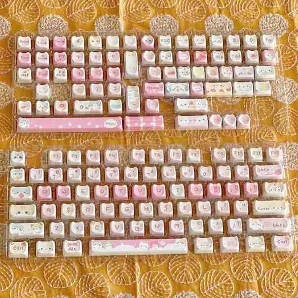 Meow Meow Team Height 141 keycap set with colourful five-sided sublimation printing on plastic keycaps