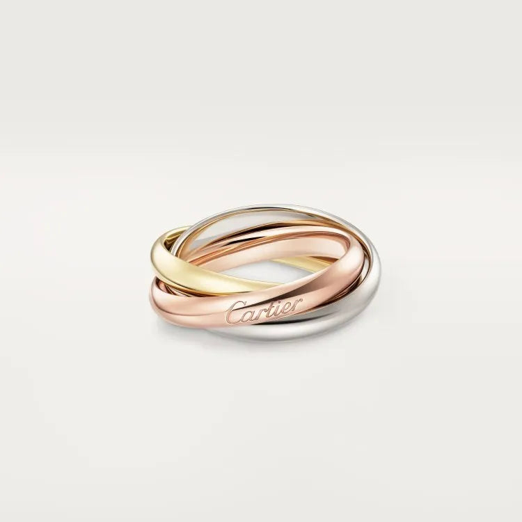 A geometric U-shaped silver couple ring fully set with diamonds on a black background.