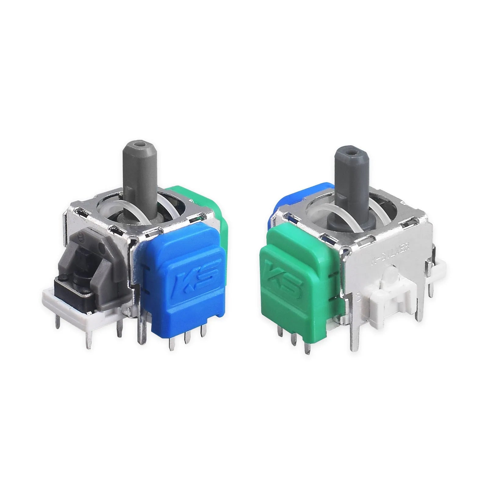 Single black Hall effect joystick replacement part for PS5, PS4, Switch and Xbox controllers.