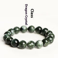 Green Dragon Crystal bracelet with 8-9mm round beads and Ruyi design element.