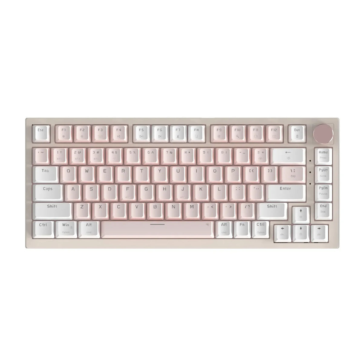 Tulip white gaming keyboard with light-green axis and wired single-mode connection, ABS material