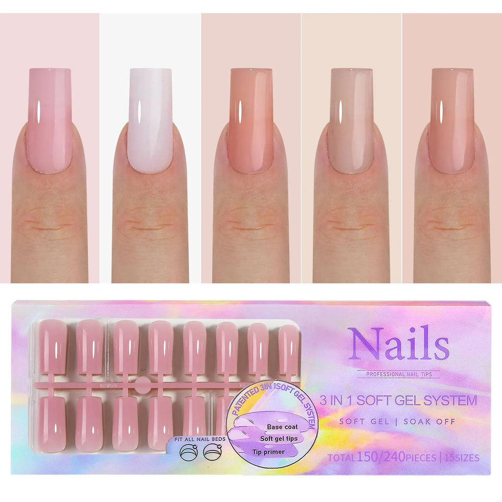 Nude seamless removable nail stickers in ultra-thin design for sweet and hot girl styles