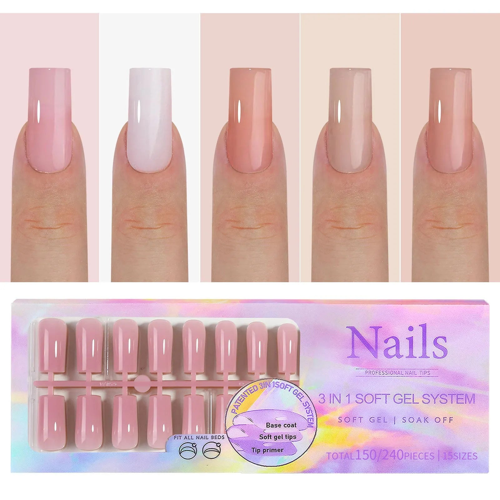Nude seamless removable nail stickers in ultra-thin design for sweet and hot girl styles