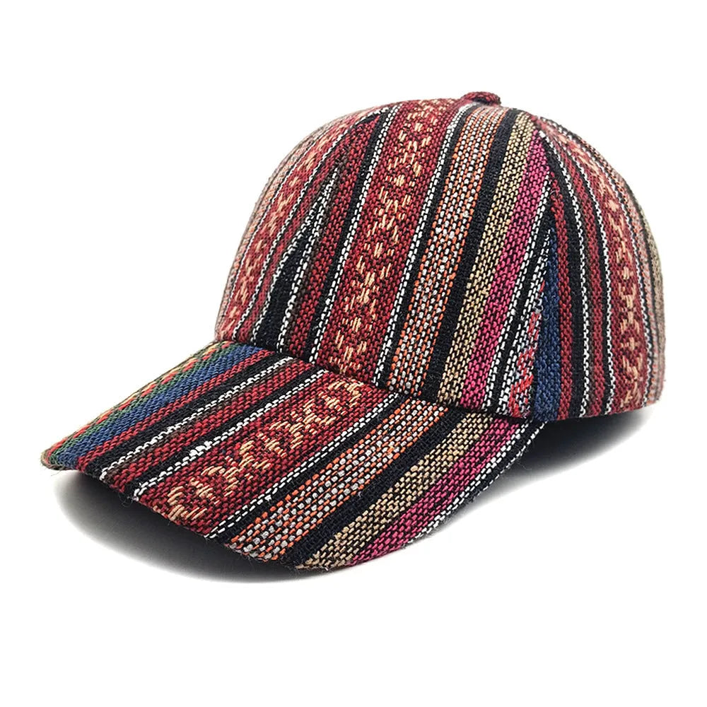 Women's bohemian style baseball cap in dome crown design, medium size for 56-58cm head