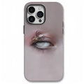Dark heterochromatic spider design resin phone case for iPhone, showing frosted finish and soft shell construction.