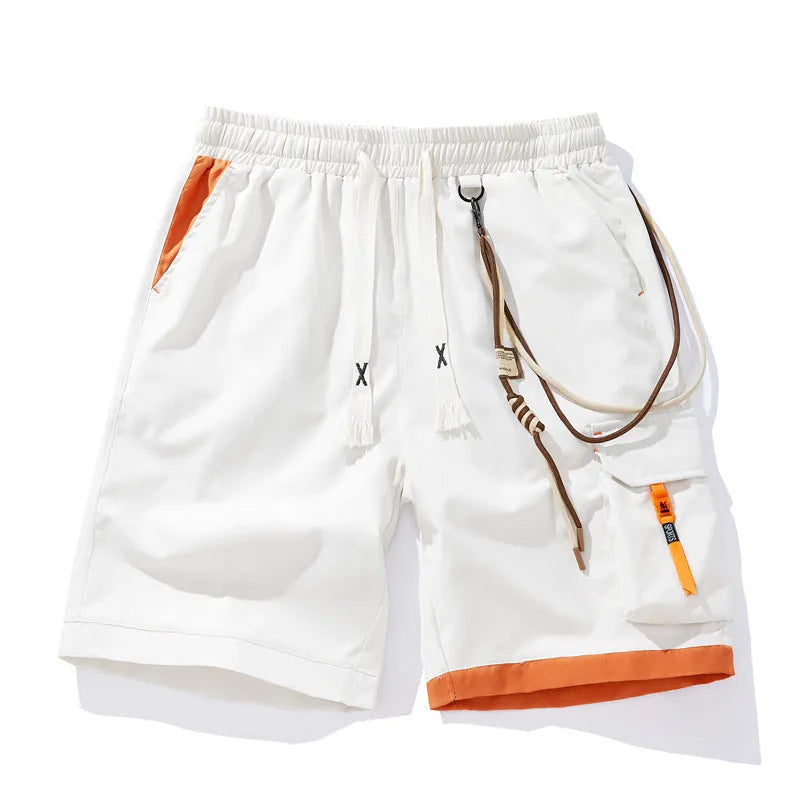 Men's plus size bamboo fibre shorts in a straight-leg cropped style with a high waistband.