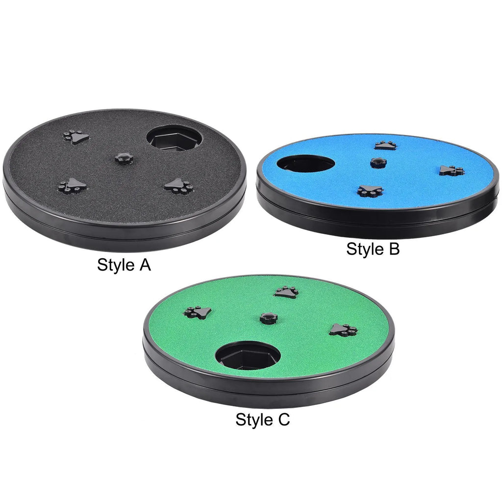 33cm square dog nail file board with suction cup base and rotating slow feeder compartments