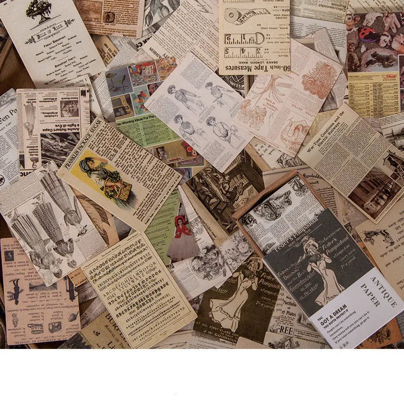 100 retro small book double-sided notes in vintage colours including forest movie and antique paper