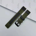 Oxford cloth replacement watch strap in camouflage colour, showing the textured fabric and buckle.