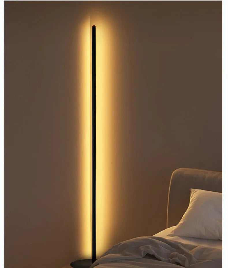 Vertical aluminum alloy floor lamp with LED light in modern simplicity design