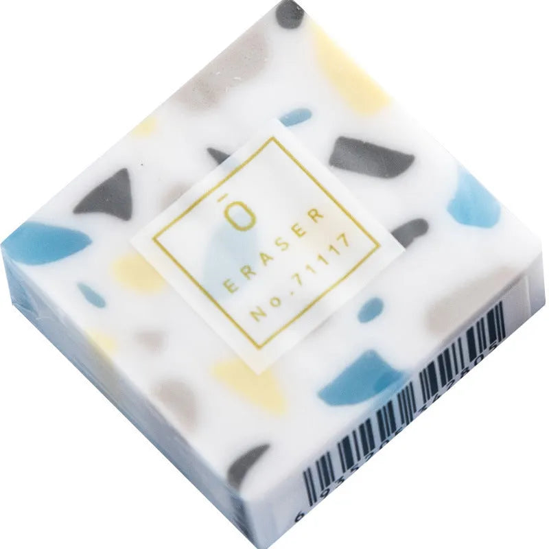 Small square PVC eraser measuring 36mm for student drawing and office stationery use