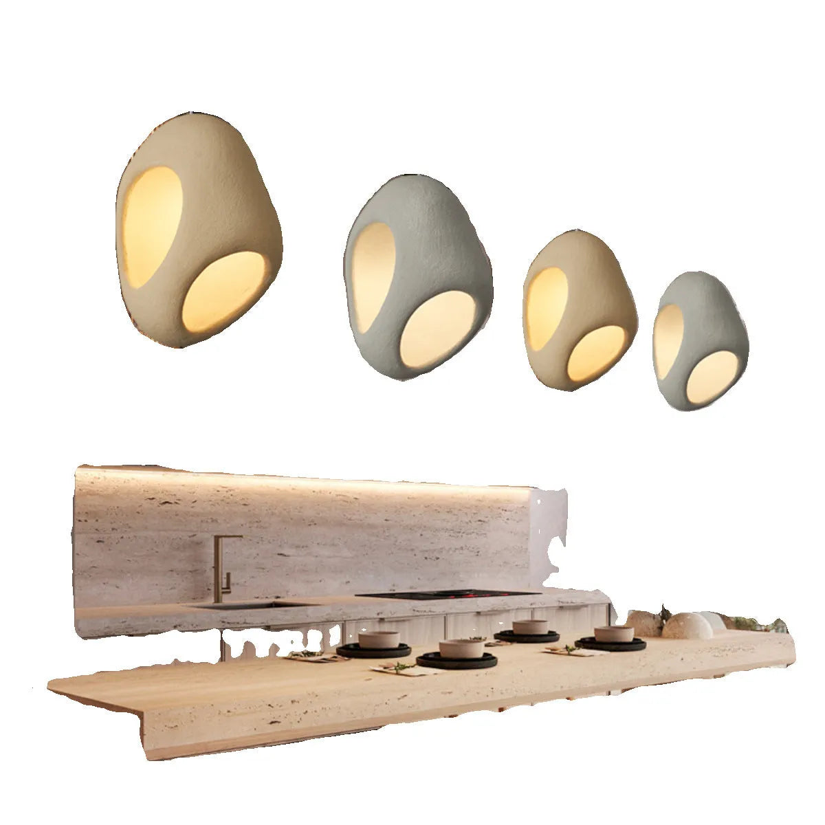 Creative single head retro ceiling light in high density polystyrene, white finish