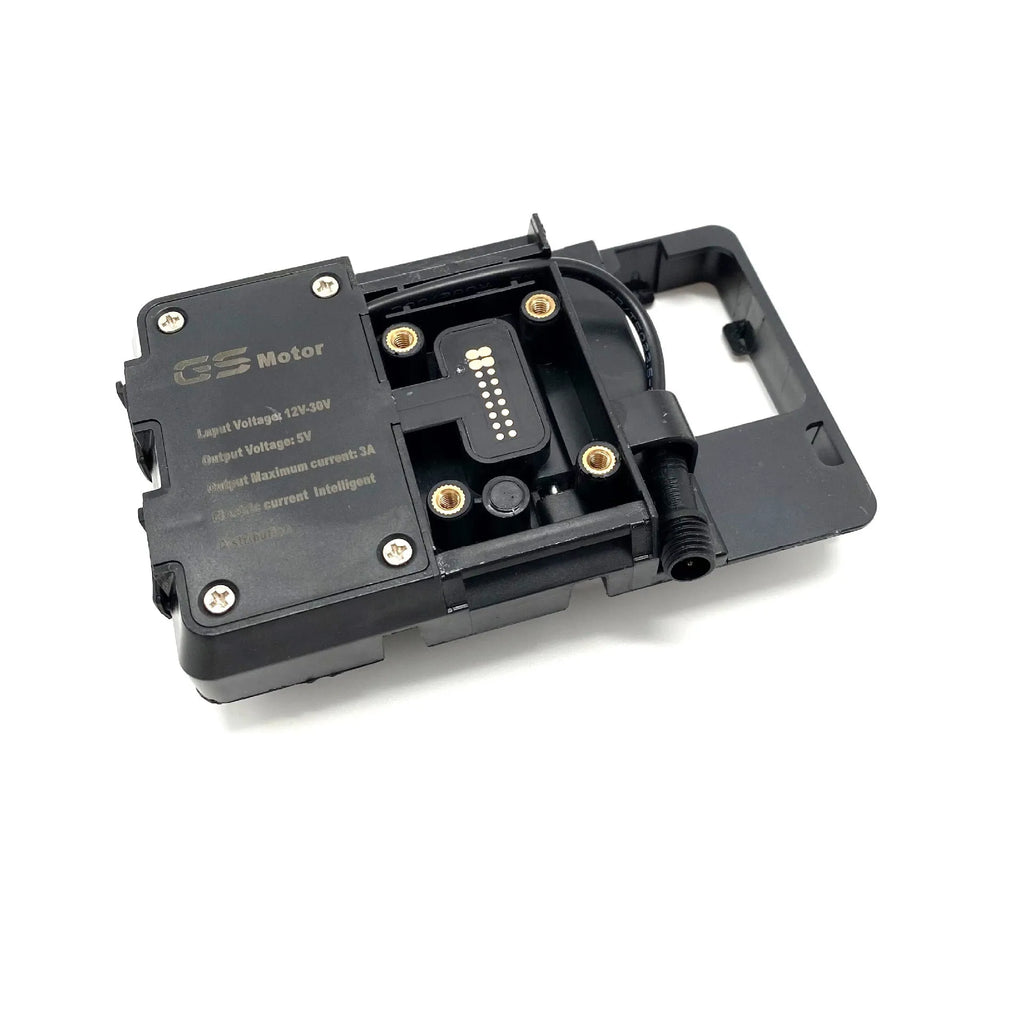 Black ABS plastic motorcycle navigation bracket for BMW R1200GS and R1250GS bikes
