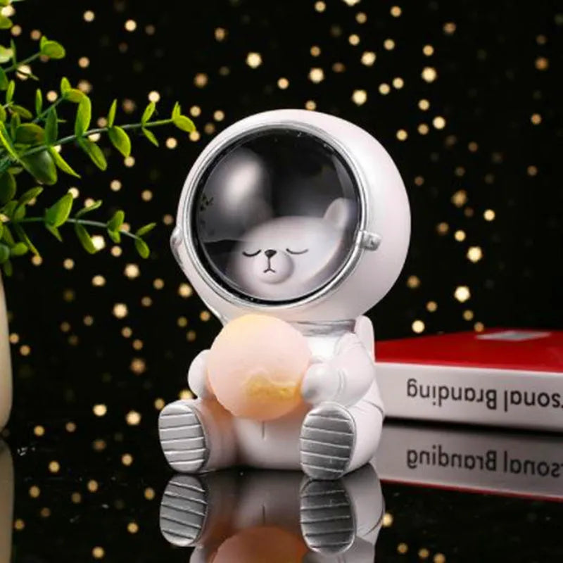 Animal-themed atmospheric night light with LED illumination and resin construction