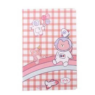 Colourful cartoon A5 notebook with 30 sheets, showing Strawberry Rabbit and Kumamoto Rabbit design options.