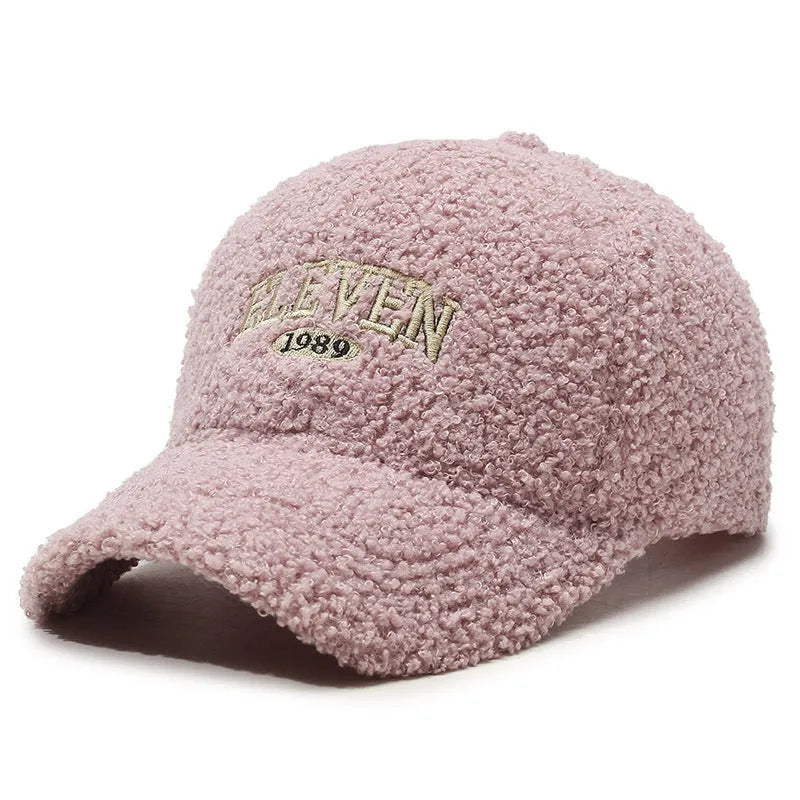 Winter baseball cap with lambskin lining in adjustable dome design showing colour options